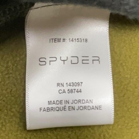 Spyder men’s green/black 1/4 zip fleece lined pullover, size M - Picture 6 of 7